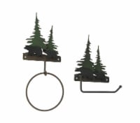 Metal Bear Forest Toilet Paper And Towel Holder Set Bathroom Wall Mounted Decor