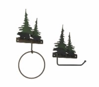 Metal Bear Forest Toilet Paper And Towel Holder Set Bathroom Wall Mounted Decor