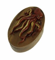 Hand Carved Wooden Giant Octopus Trinket Puzzle Box
