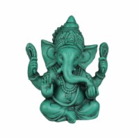 Turquoise Blue Seated Lord Ganesha Statue Hindu God Idol