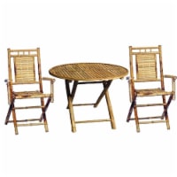 Bamboo54 5452 3 Piece Bistro Set with Round Bamboo Table