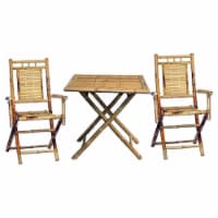 Bamboo54 5453 3 Piece Bistro Set with Square Bamboo Table