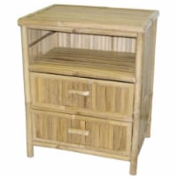 Bamboo54 5478 Natural Bamboo Table-Stand with 2 Drawers
