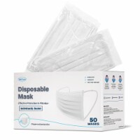 WeCare Individually Wrapped Face Masks, Pack of 50, White