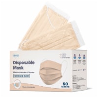 WeCare Individually Wrapped Face Masks, Pack of 50, Nude