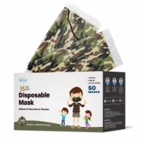 WeCare Individually Wrapped Kids Face Masks, Pack of 50, Camo