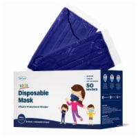 WeCare Individually Wrapped Kids Face Masks, Pack of 50, Navy