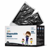 WeCare Individually Wrapped Kids Face Masks, Pack of 50, Black