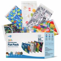 WeCare Individually Wrapped Kids Face Masks, Pack of 50, Fun Pack