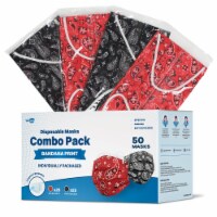 WeCare  Individually Wrapped Disposable Face Masks, 50 Pack, Banana Print