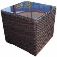 Santa Monica End Table Espresso Brown Aluminum Frame
