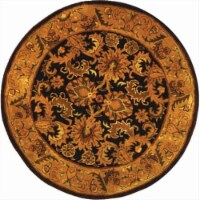 Safavieh CL244B-6R 6 Ft. x 6 Ft. Round- Traditional Classic Dark Plum And Gold Hand Tufted Ru