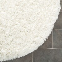 Safavieh SG140A-4R 4 x 4 ft. Round Shag & Flokati Shag White Hand Tufted Rug