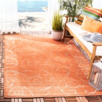 SAFAVIEH Outdoor CY2665-3202 Courtyard Terracotta / Natural Rug 8' x 11'