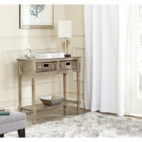 SAFAVIEH Corbin Greyin 2-Drawer Console Table Washed Nat Pine