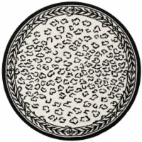 Safavieh HK15C-8R 8 ft. x 8 ft. Round- Transitional Chelsea White And Black Hand Hooked Rug