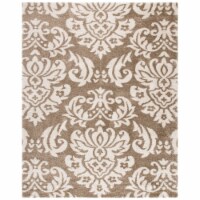 Safavieh SG460-1311-1115 11 x 15 ft. Shag Power Loomed Large Rectangle Area Rug, Beige & Crea