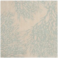 Safavieh BEL115C-5SQ Bella Hand Tufted Square Rug- Beige - Blue- 5 x 5 ft.