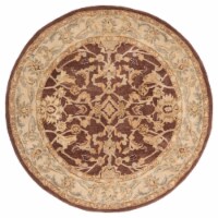 Safavieh AN545B-6R 6 x 6 ft. Round Traditional Anatolia- Brown and Tan Hand Tufted Rug