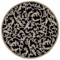 Safavieh HK307B-5R 5 ft. - 6 in. x 5 ft. - 6 in. Round- Transitional Chelsea Black Hand Hooke