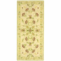 Safavieh HK330B-26 2 ft. - 6 in. x 6 ft. Runner- Country & Floral Chelsea Ivory And Green Han