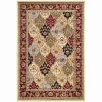 Safavieh LNH320A-5 5 ft. 3 in. x 7 ft. 6 in. Medium Rectangle Lyndhurst Multi Color & Red Tra