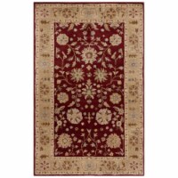 Safavieh HG813A-5OV 4 ft. - 6 in. x 6 ft. - 6 in. Oval- Traditional Heritage Red And Gold Han