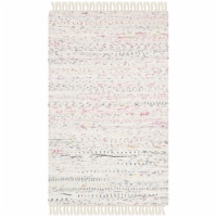 Safavieh RAR121G-2 Rag Rug Hand Woven Accent Rug- White - Multi- 2 x 3 ft.