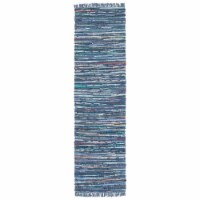 SAFAVIEH Rag Rug RAR121C Handwoven Ink / Multi Rug 2' 3 x 6'