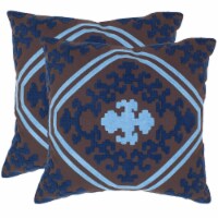 SAFAVIEH Pete Pillow Set of 2 Chocolate / Indigo