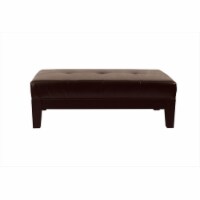 Safavieh HUD4066A Solid Wood Cocktail Ottoman - Brown & Brown Leather