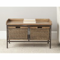 SAFAVIEH Noah 2-Drawer Wooden Storage Bench Oak