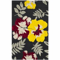 SAFAVIEH Wilton WIL337A Handmade Black / Multi Rug 3' 9  x 5' 9