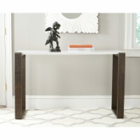 SAFAVIEH Bartholomew Scandinavian Lacquer Console Table White / Dark Brown