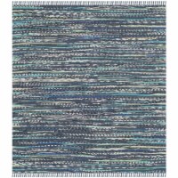 Safavieh RAR121C-4SQ Rag Square Rugs, Ink & Multi Color - 4 x 4 ft.