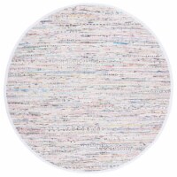 Safavieh RAR121G-4R Rag Round Rugs, Ivory & Multi Color - 4 x 4 ft.