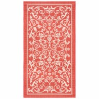 SAFAVIEH Outdoor CY2098-3707 Courtyard Red / Natural Rug 2' 7 x 5'
