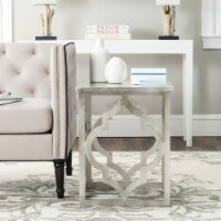 SAFAVIEH Milo Trellis Silver Leaf End Table Silver