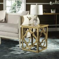 SAFAVIEH Milo Trellis Gold Leaf End Table Gold
