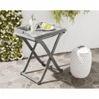 SAFAVIEH Outdoor Collection Covina Tray Table Ash Grey