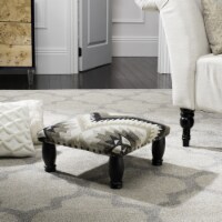 Safavieh MCR4597A Mia Multi Shades Of Grey And Black And White Ottoman