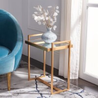 SAFAVIEH Noland Mirror Top Gold Accent Table Gold/ Mirror