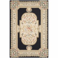 Safavieh EZC756A-6 6 x 9 ft. Easy Care Hand Hooked Medium Rectangle Area Rug, Navy & Ivory