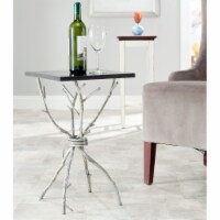 SAFAVIEH Alexa Marble Top Silver Accent Table Silver/ Black