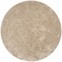 Safavieh MLS431N-7R 7 x 7 ft. Round Shag & Flokati Malibu Shag Natural Hand Tufted Rug