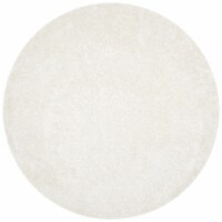 Safavieh MLS431W-7R 7 x 7 ft. Round Shag & Flokati Malibu Shag White Hand Tufted Rug