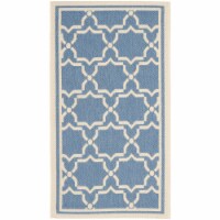 SAFAVIEH Indoor Outdoor CY6916-243 Courtyard Blue / Beige Rug 2' x 3' 7