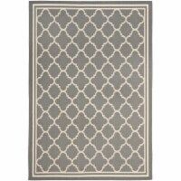 SAFAVIEH Outdoor CY6918-246 Courtyard Anthracite / Beige Rug 6' 7 x 9' 6