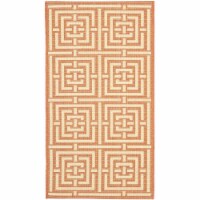 Safavieh CY6937-21-2 2 ft. x 3 ft. -7 in. Accent Indoor-Outdoor Courtyard- Terracotta and Cre