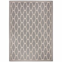 SAFAVIEH Outdoor CY6016-246 Courtyard Anthracite / Beige Rug 6' 7 x 9' 6
